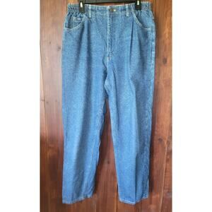 VTG Lee High Rise Mom Jeans Women 12 Long USA Made 90s Pleated Tapered Cotton